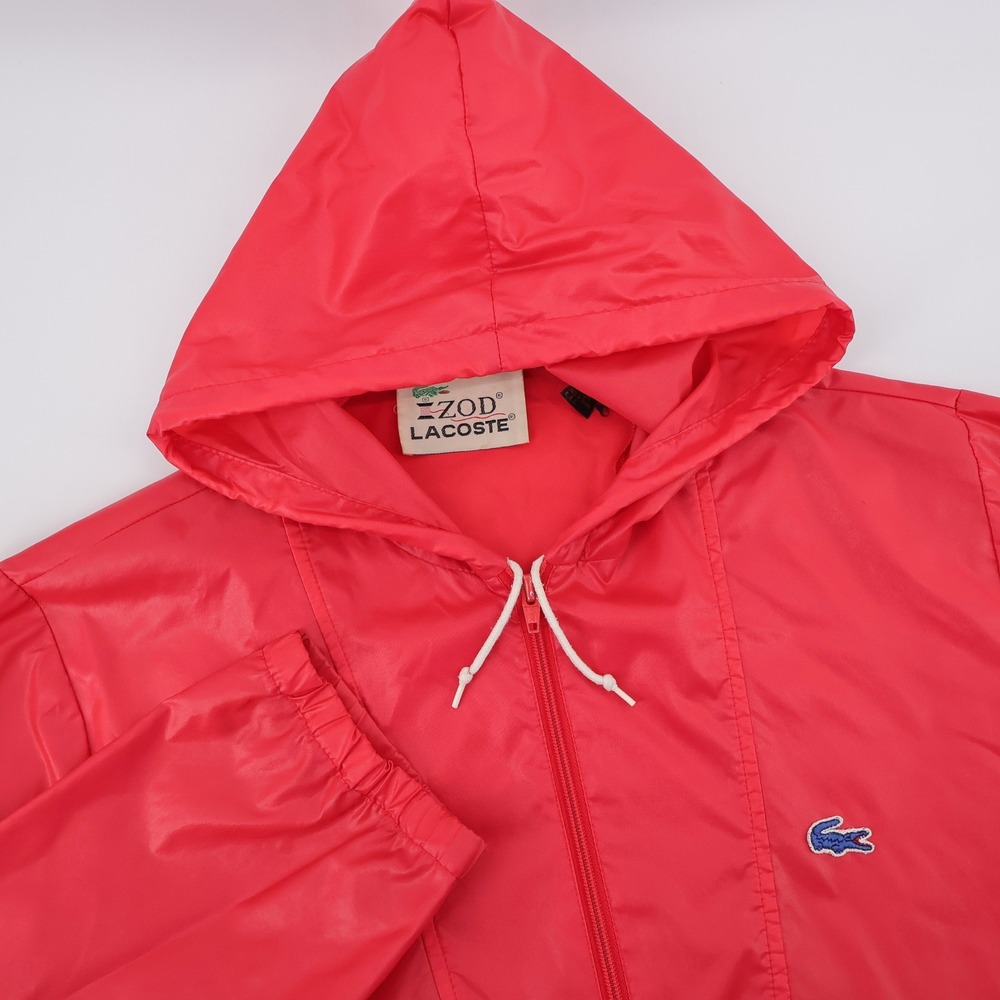 Izod Lacoste Vintage 80s Anorak Pullover Jacket Red Long Sleeve Mens M